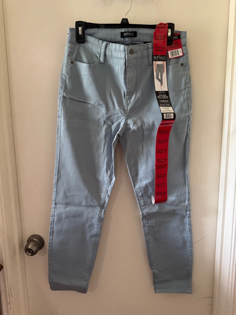 Buffalo David Bitton Pale Blue Stretch Skinny Jeans size 8